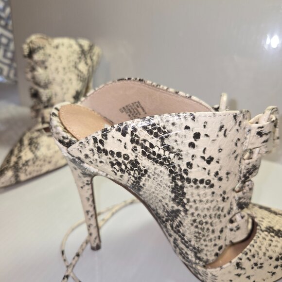 Steve Madden Waarner Women's Snakeskin Ultra High Stiletto Heel Mules Size 8.5 - Picture 4 of 13